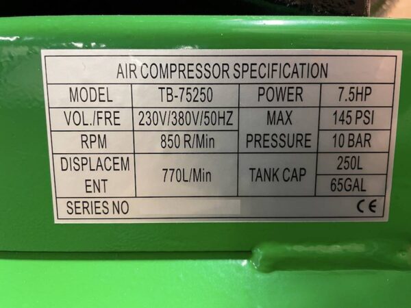 Kompressor-7,5Hk-Reimdrevet-3fas-10bar-data