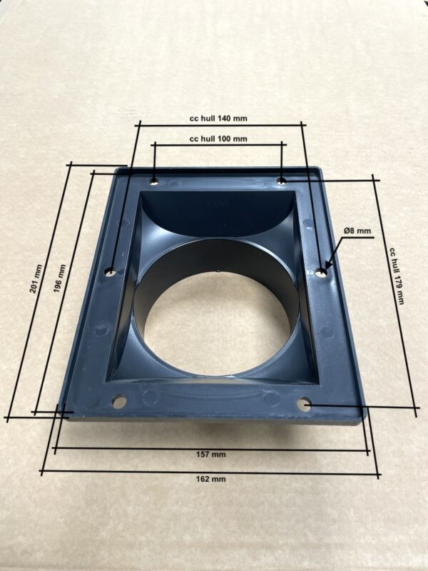 Flens overgang Ø125mm Dimensjoner flens