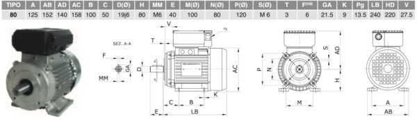 B14 flens type 80 dimensjoner