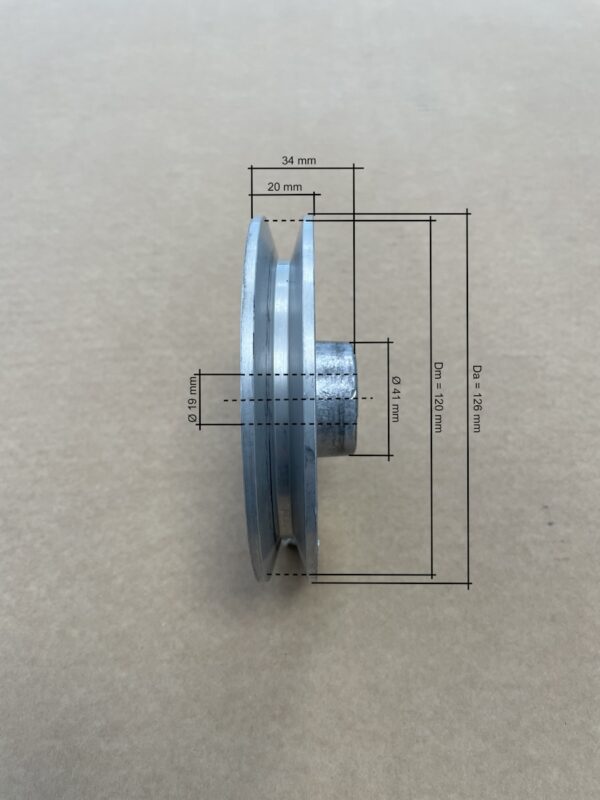 Reimskive 120 mm for A-reim 19 mm senterhull 1 spor