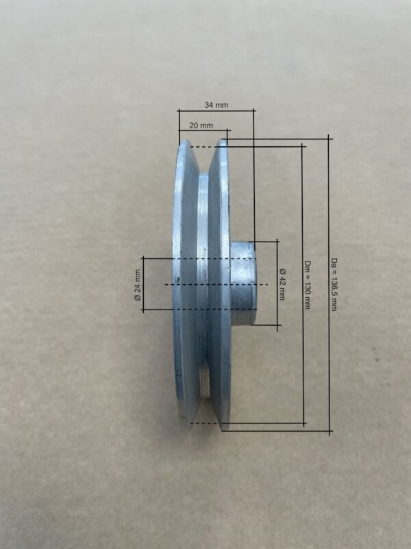 Reimskive 130 mm for A-reim 24 mm senterhull 1 spor