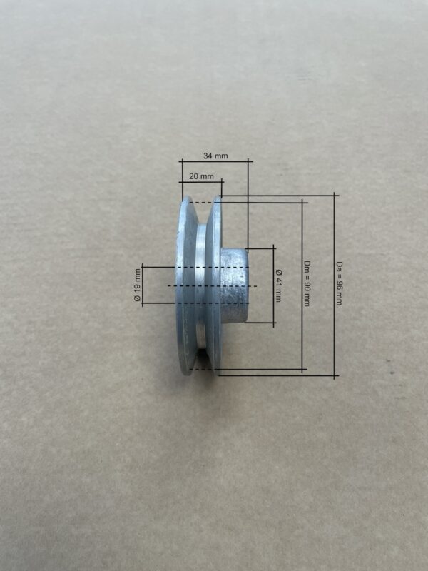 Reimskive 90 mm for A-reim 19 mm senterhull 1 spor