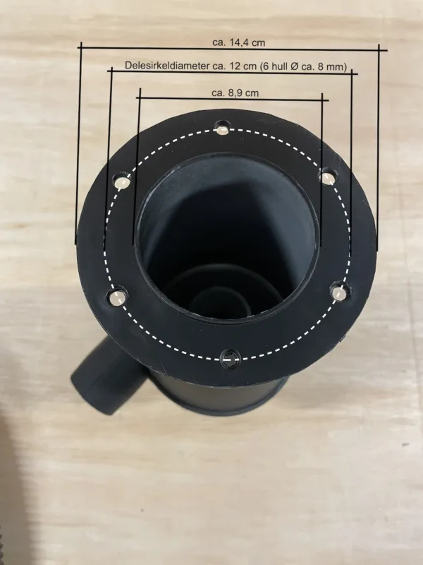 Syklonseparator for sandblasekabinett SBC90 SBC110 og SBC220 DIMENSJONER